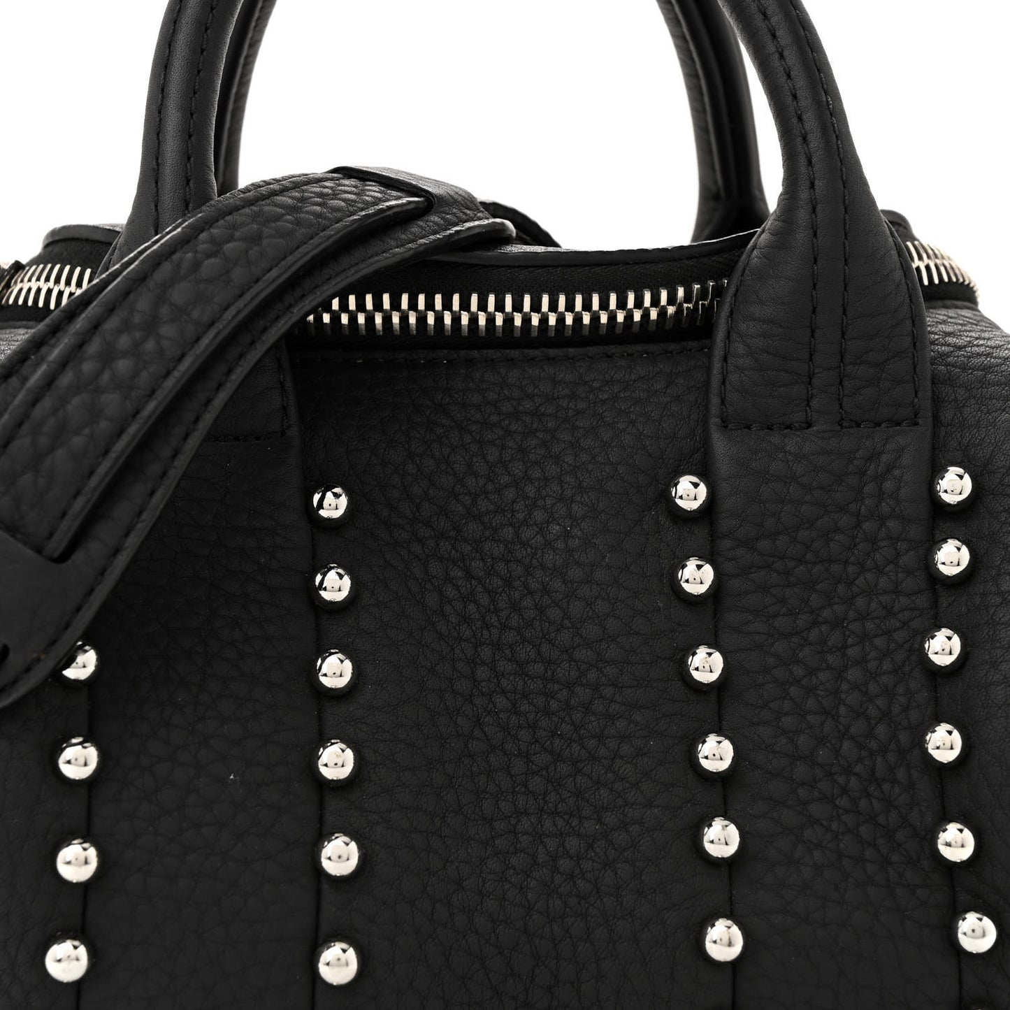 Calfskin Studded Mini Rockie Matte Black Rhodium Hardware