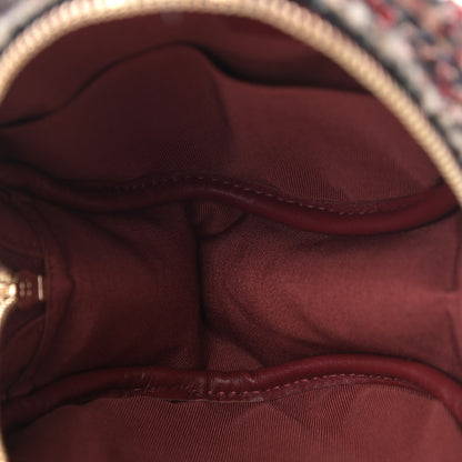 Chanel Tweed Quilted Round Clutch With Chain Red 5 of 11