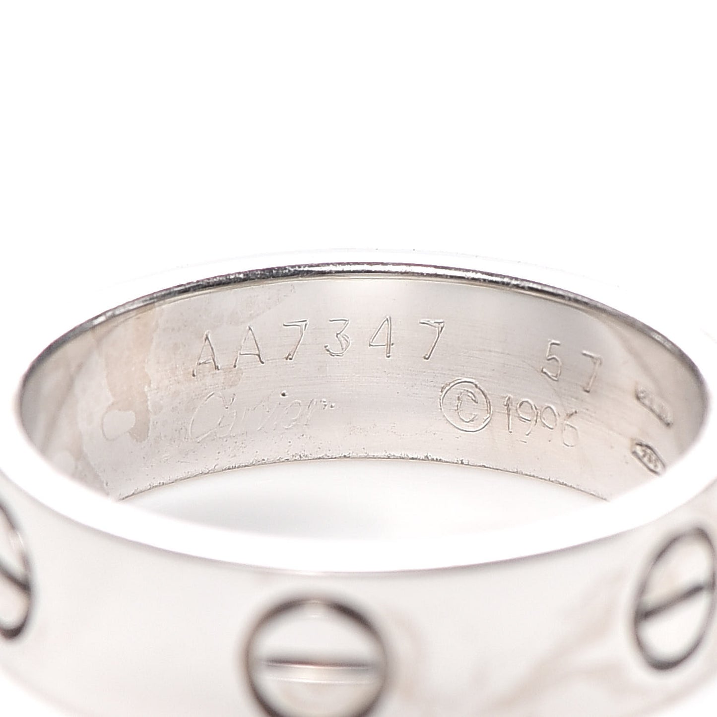 18K White Gold 5.5mm LOVE Ring 57 8