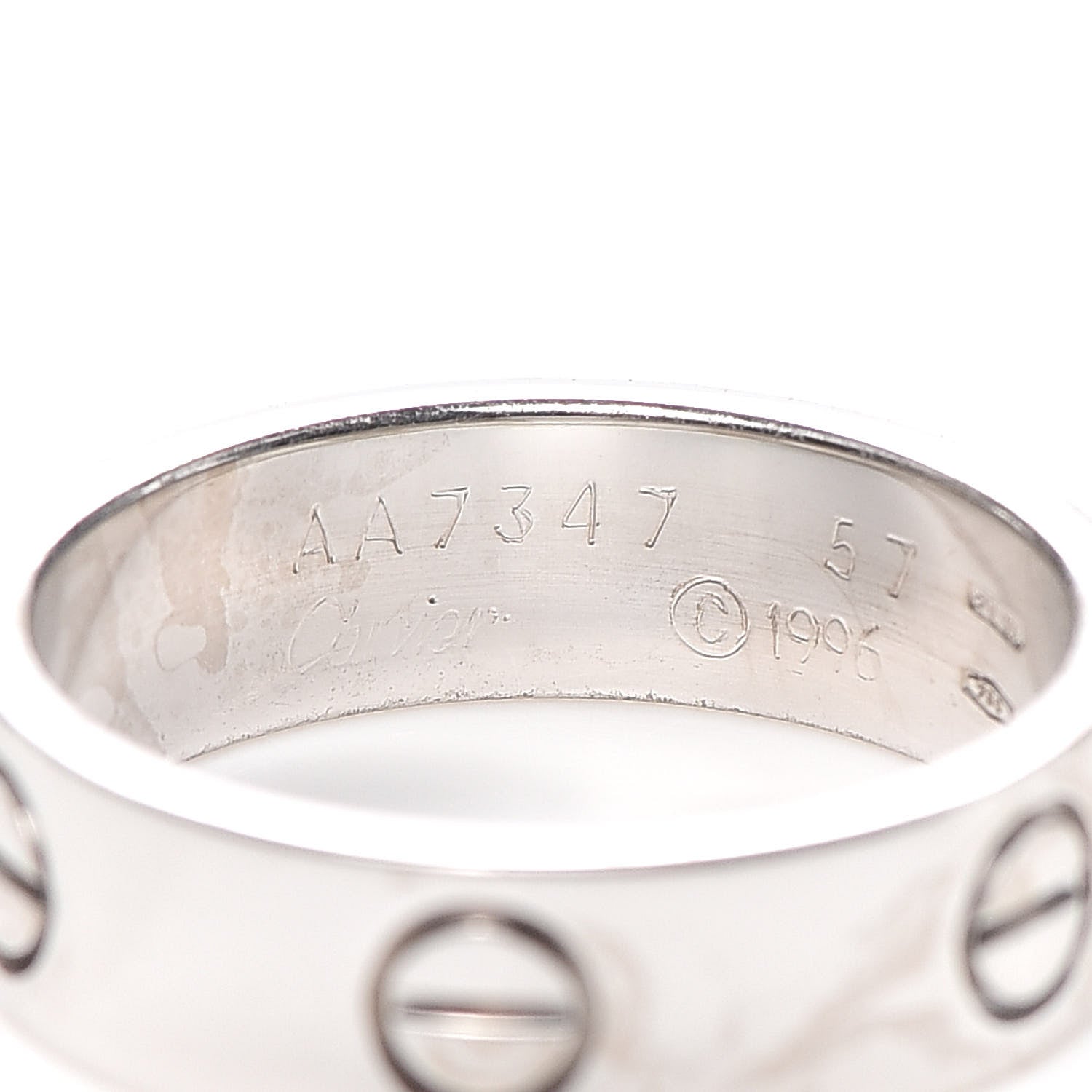 Cartier 18K White Gold 5.5mm LOVE Ring 57 8 5 of 5