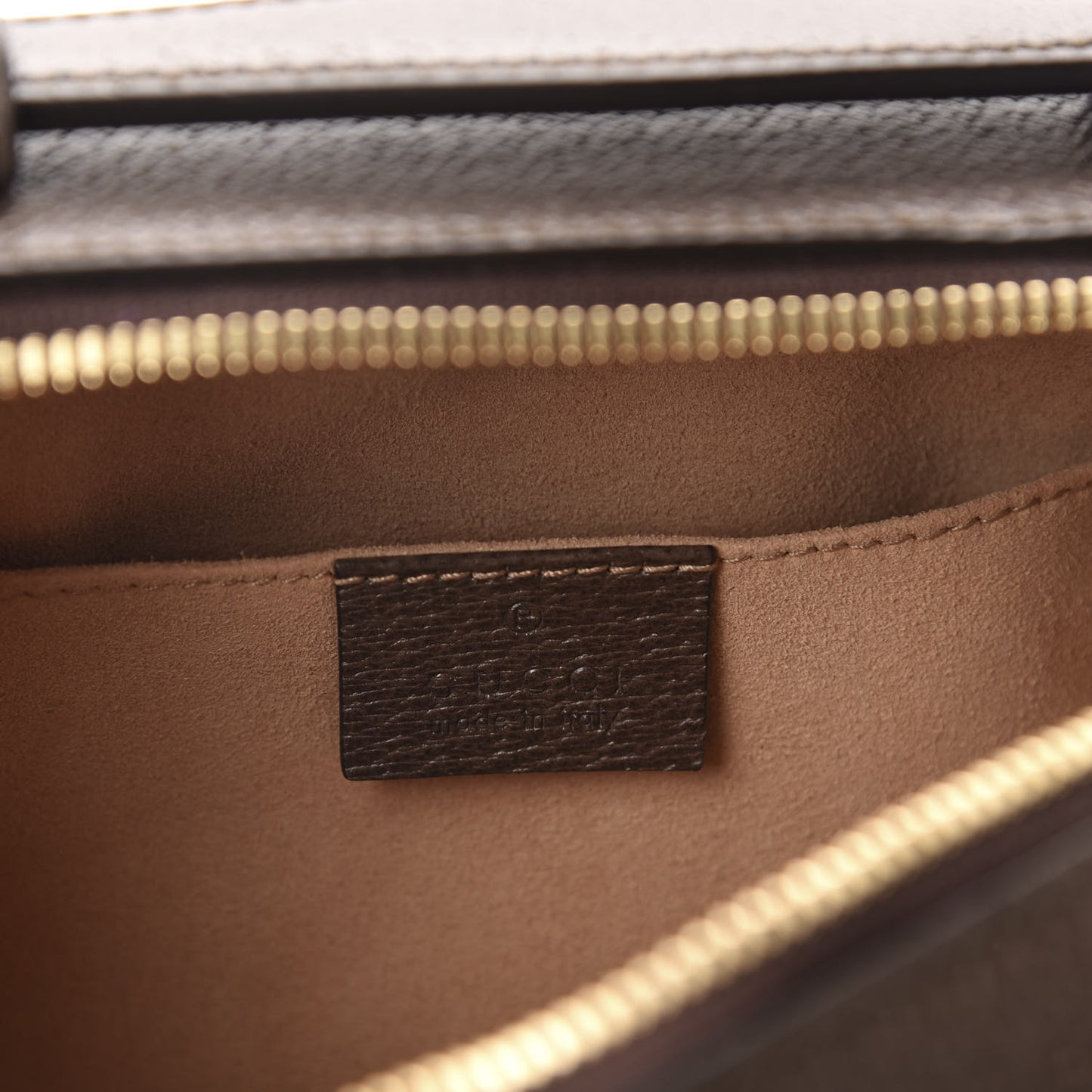 GG Supreme Monogram Mini Ophidia Top Handle Shoulder Bag Brown
