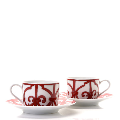 Hermes Porcelain Balcon du Guadalquivir Tea Cup and Saucer Set of 2 2 of 8