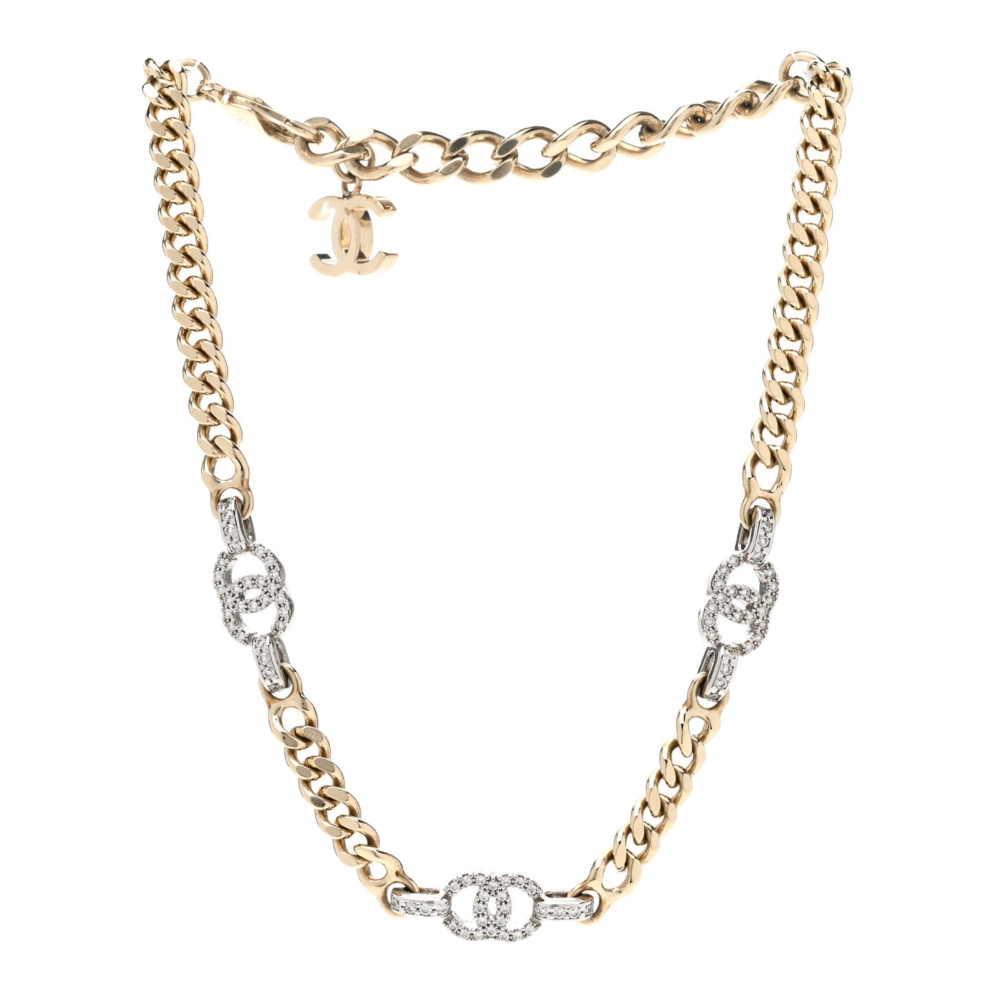 Metal CC Short Necklace Gold