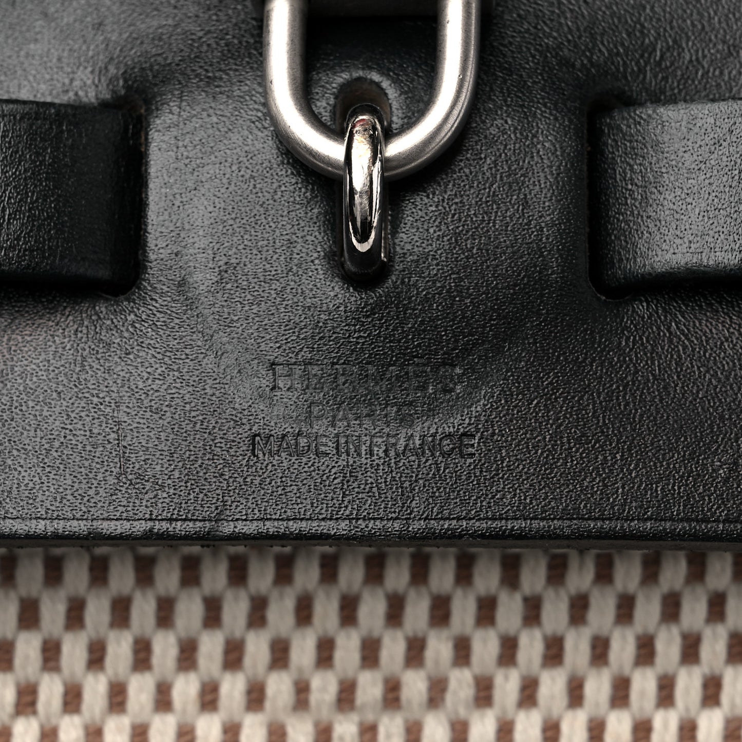 Toile Vache Calfskin Herbag 30 PM Ficelle Black