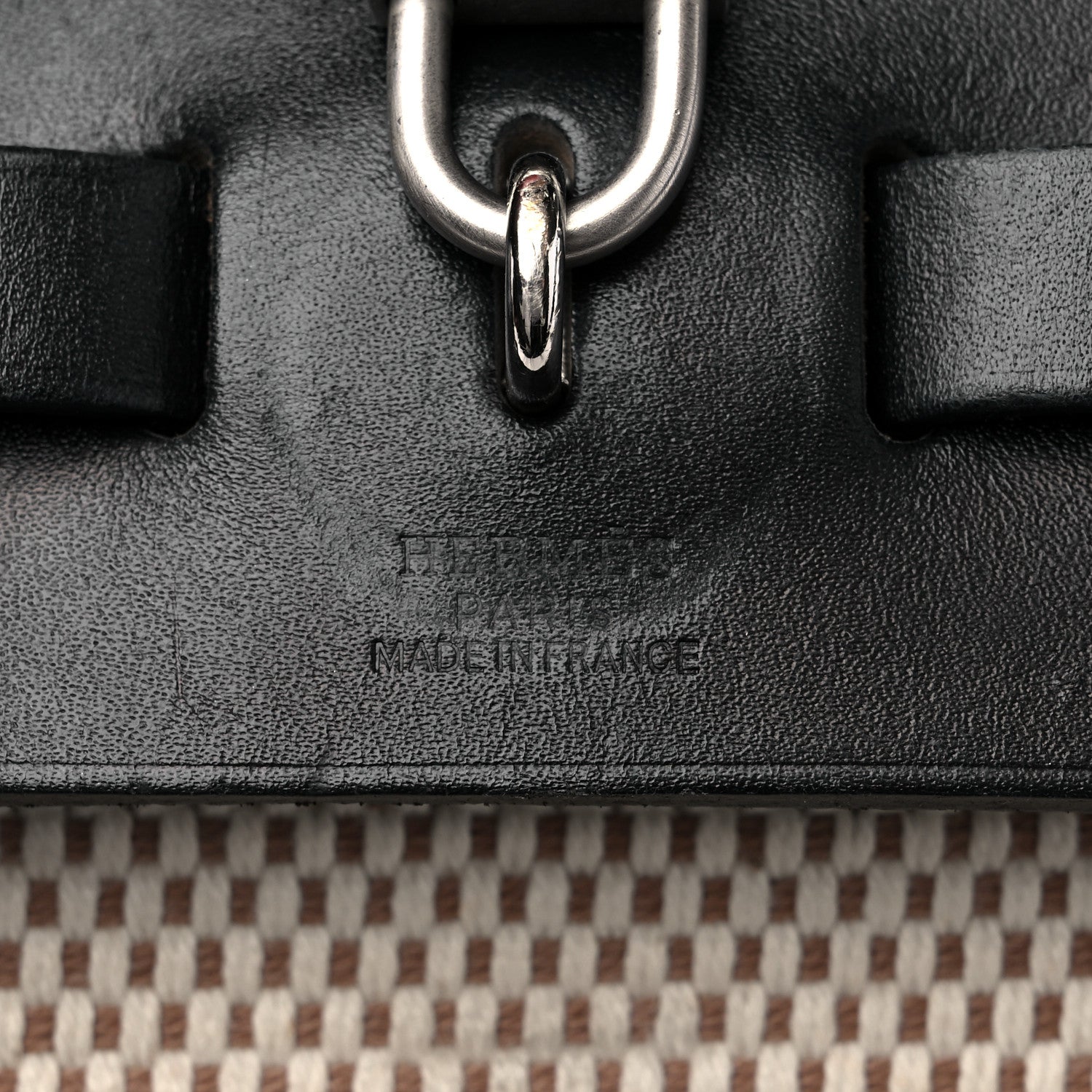 Hermes Toile Vache Calfskin Herbag 30 PM Ficelle Black 7 of 27