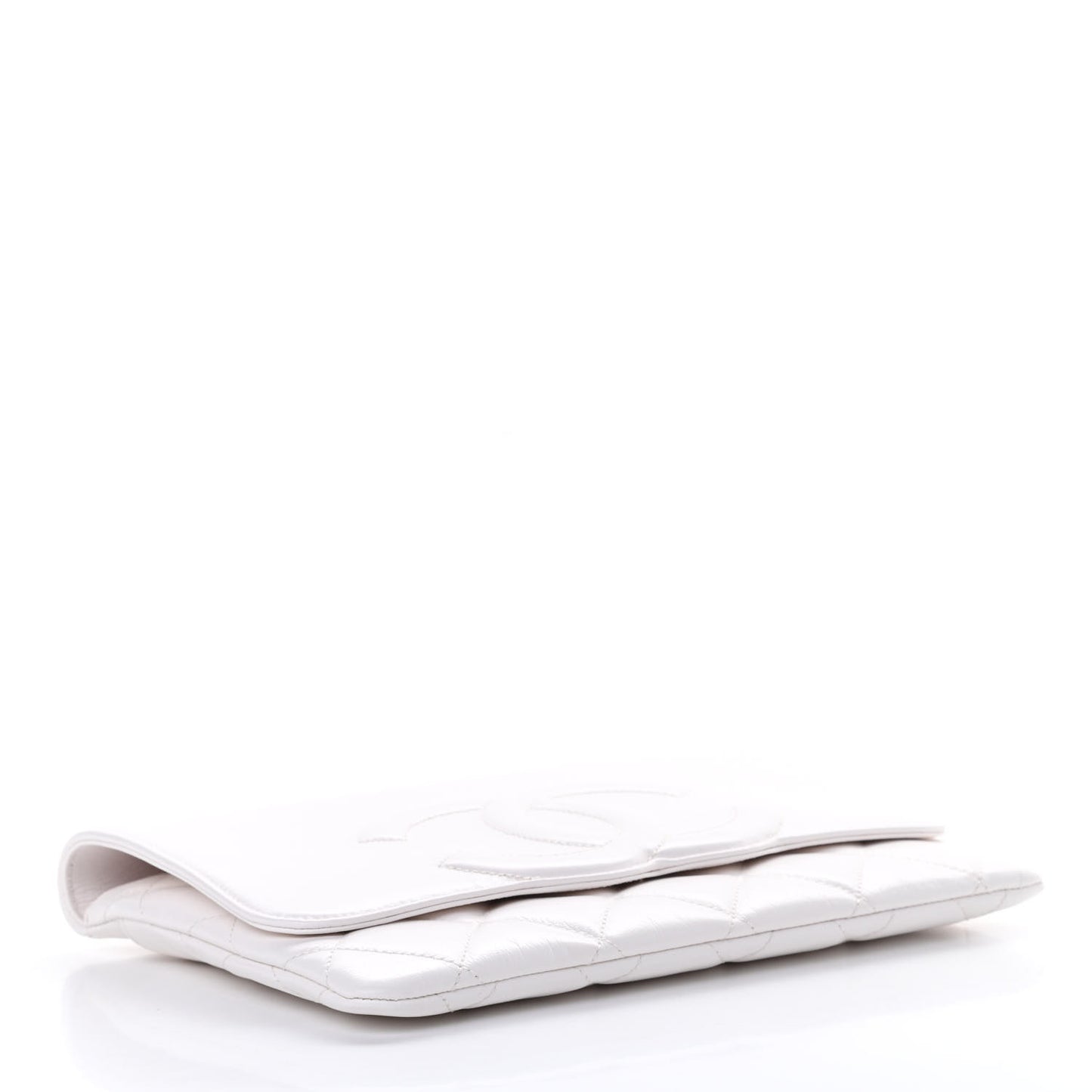 Goatskin Quilted Timeless CC Clutch White
