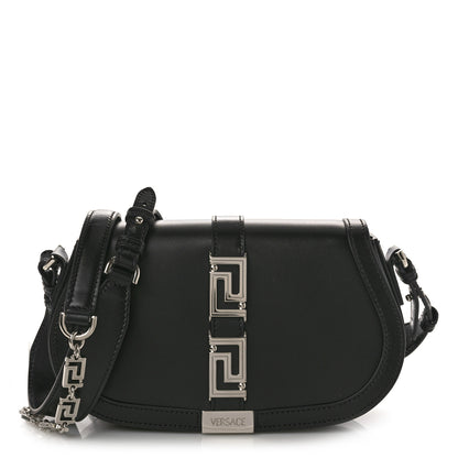 Versace Calfskin Medium Greca Goddess Shoulder Bag Black 1 of 9