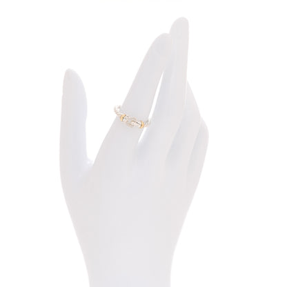 David Yurman Sterling Silver 18K Yellow Gold Diamond Petite Buckle Ring 52 6 2 of 5