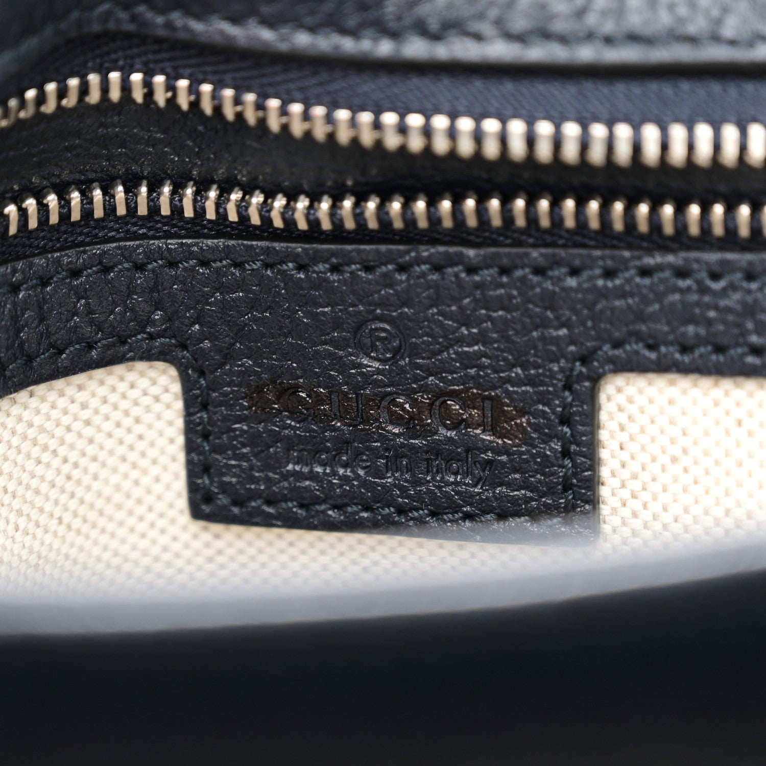 Gucci GG Supreme Monogram Textured Dollar Calfskin Web Medium Blondie Top Handle Shoulder Flap Bag Beige Blue 6 of 10
