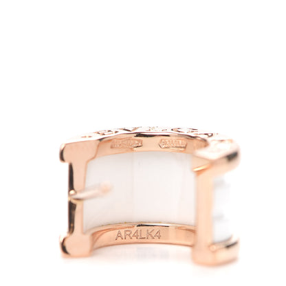 Bulgari 18K Rose Gold White Ceramic B.Zero1 Hoop Earrings 5 of 5