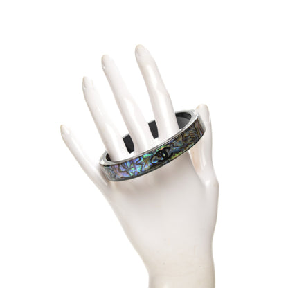 Chanel Resin Mother of Pearl CC Bangle Black 2 of 4