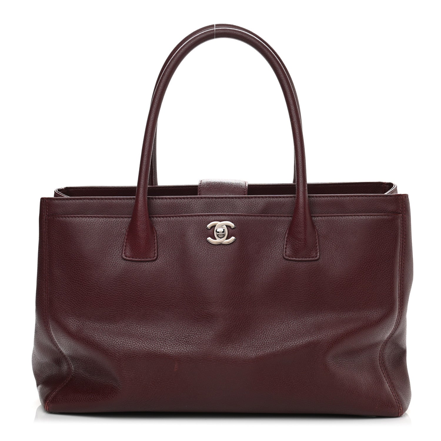 Chanel Calfskin Cerf Executive Shopper Tote Burgundy 1 of 13