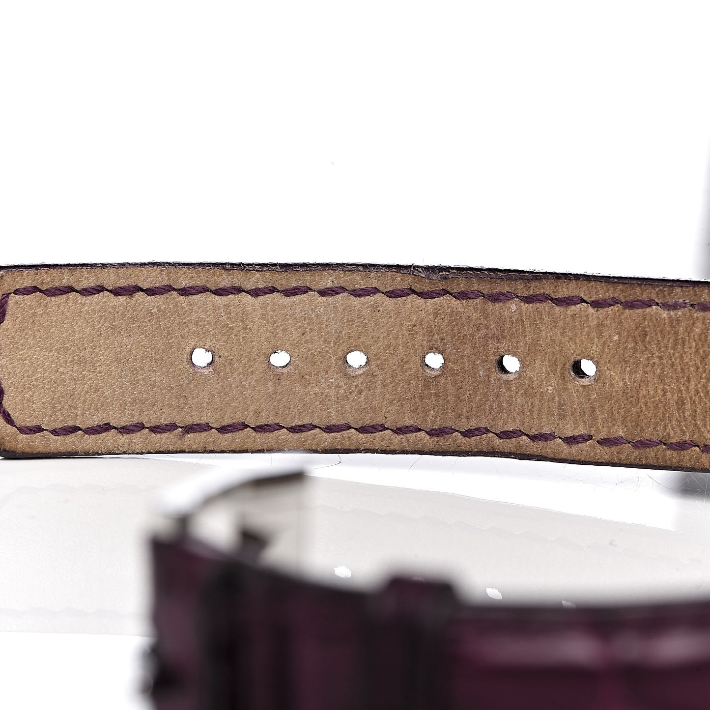 Stainless Steel Alligator Garnet Mother of Pearl 26mm Quadrato Quartz Watch
