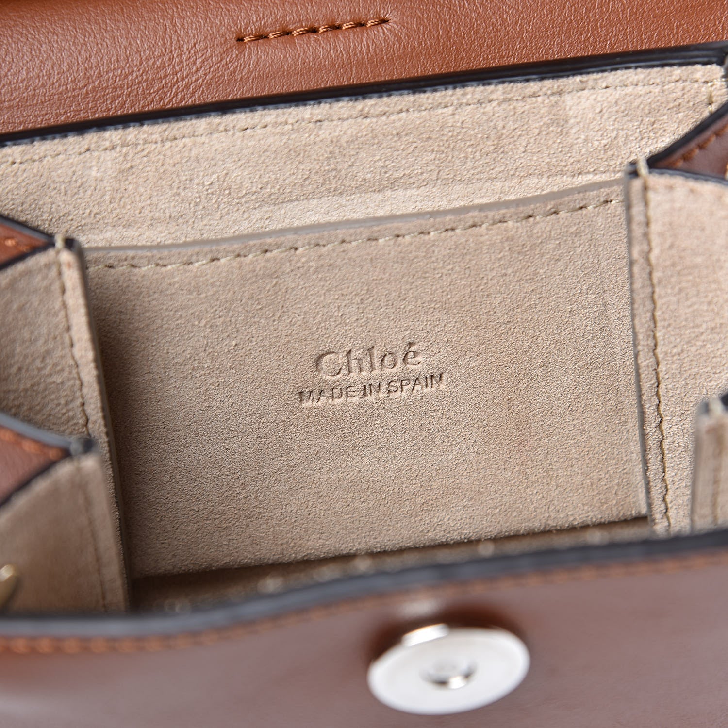 Chloe Suede Calfskin Mini Faye Bracelet Bag Tobacco 6 of 10