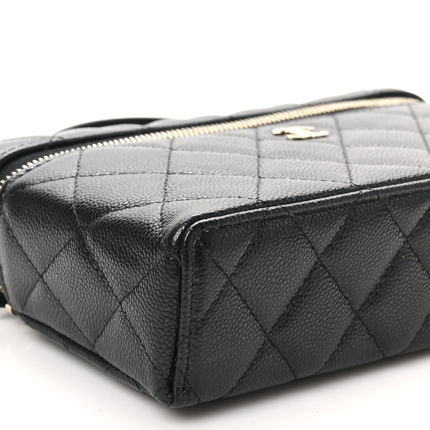 Chanel Caviar Quilted Top Handle Slim Vanity With Chain Black 9 of 10