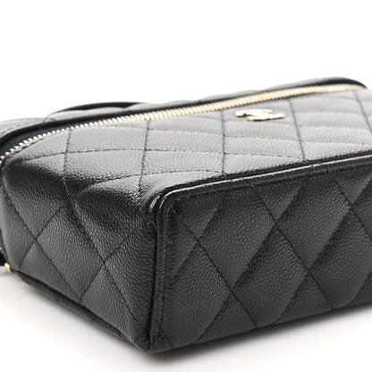 Chanel Caviar Quilted Top Handle Slim Vanity With Chain Black 9 of 10