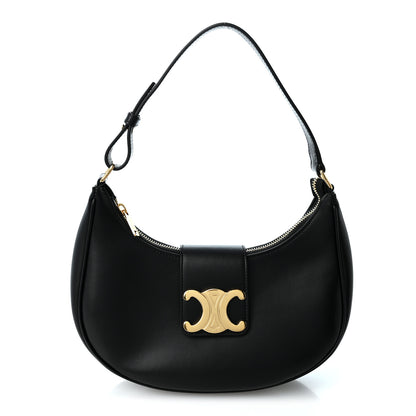 Celine Smooth Calfskin Medium Strap Ava Triomphe Shoulder Bag Black 1 of 10