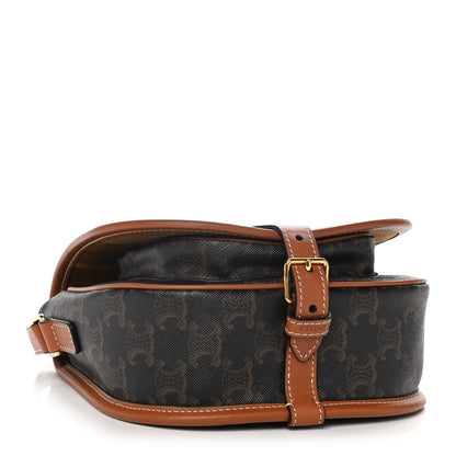 Celine Triomphe Canvas Medium Folco Bag Tan 4 of 12