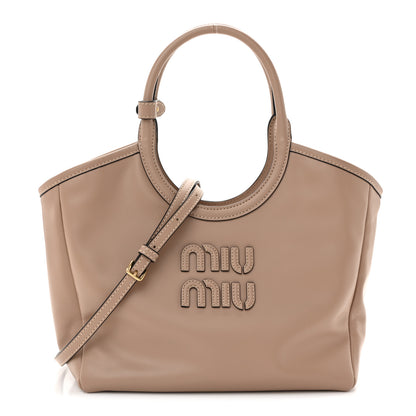 Miu Miu Soft Calf Softy Small Ivy Tote Bag Beige 1 of 9