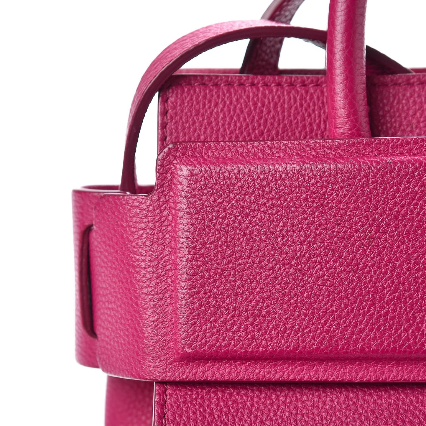 Grained Calfskin Mini Horizon Satchel Fushia