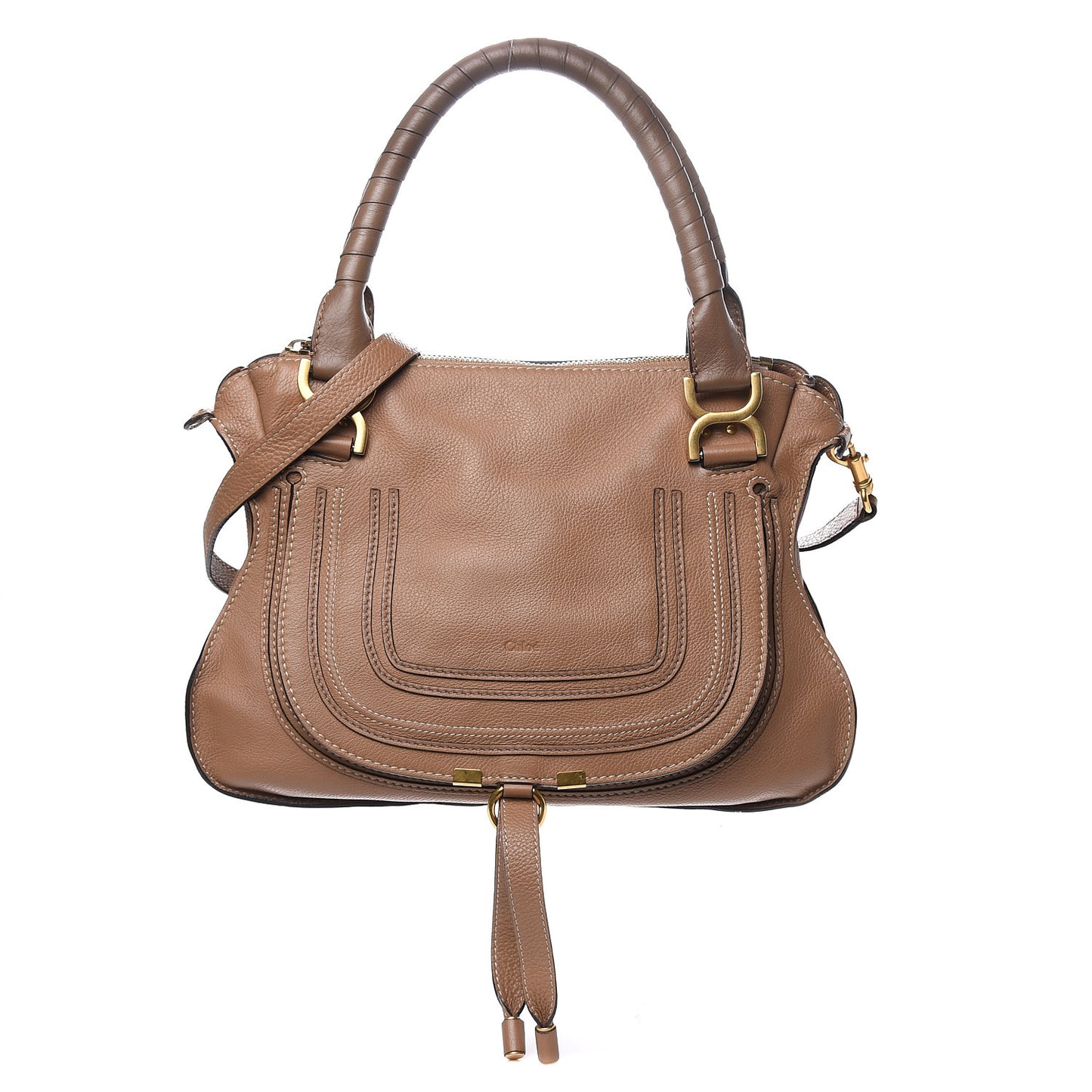 Calfskin Medium Marcie Satchel Nut
