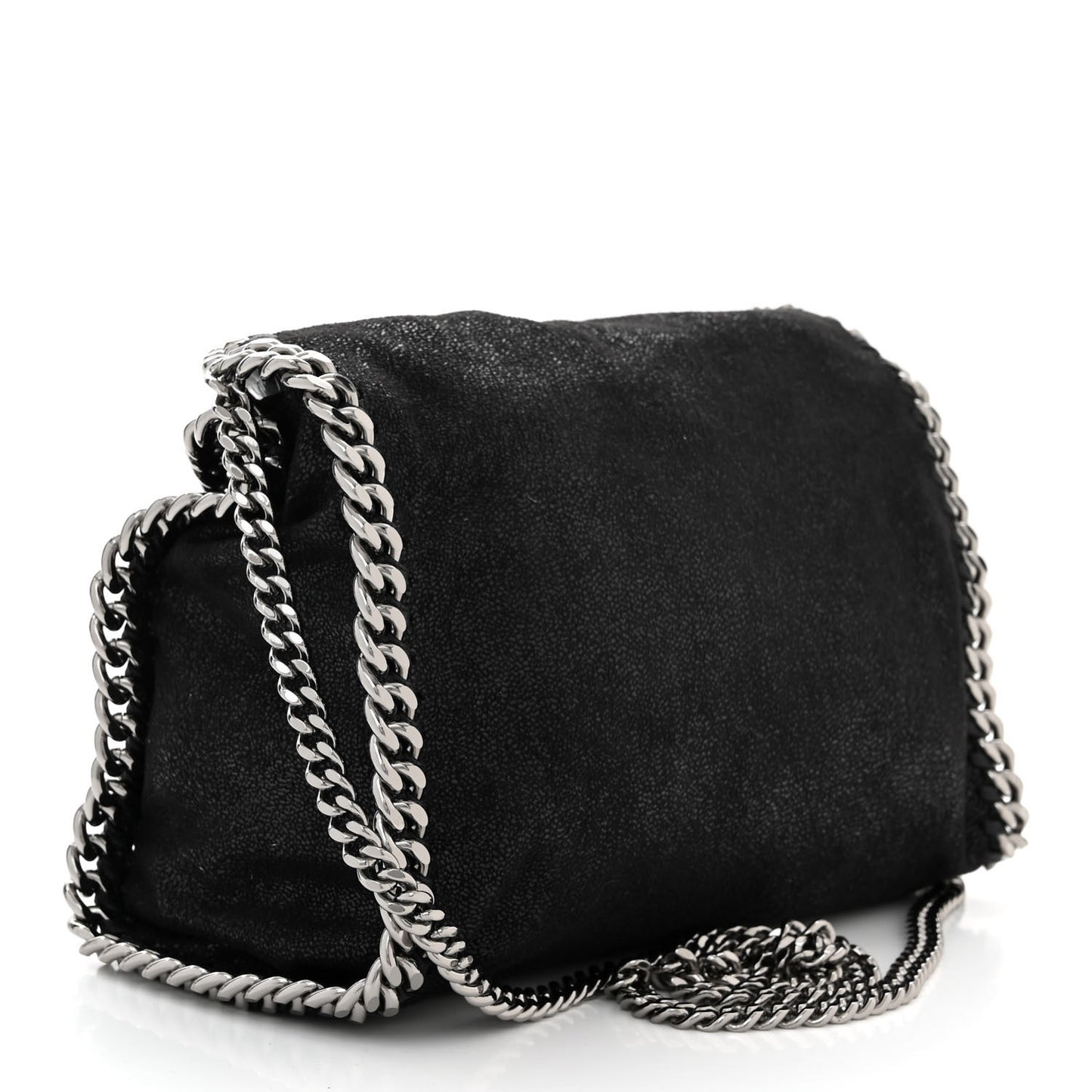 Shaggy Deer Mini Falabella Fold Over Tote Black