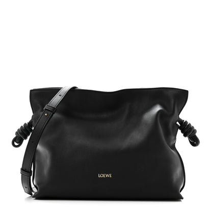 Loewe Nappa Calfskin Medium Flamenco Knot Clutch Black 1 of 9
