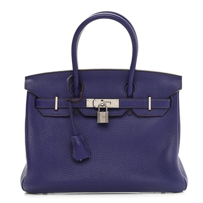 Hermes Taurillon Clemence Birkin 30 Iris 1 of 12