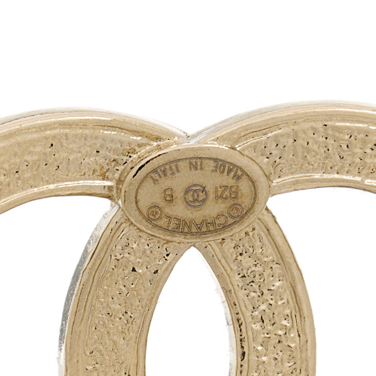 Chanel Crystal Large CC Earrings Gold 4 of 5