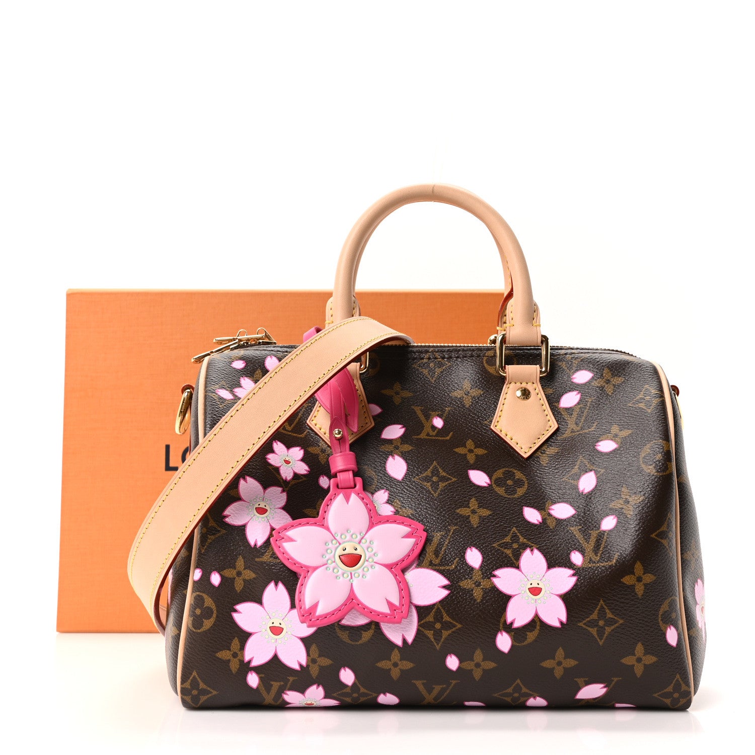 Louis Vuitton LV X TM Monogram Cherry Blossom Speedy Bandouliere 25 Sakura Brown 10 of 10