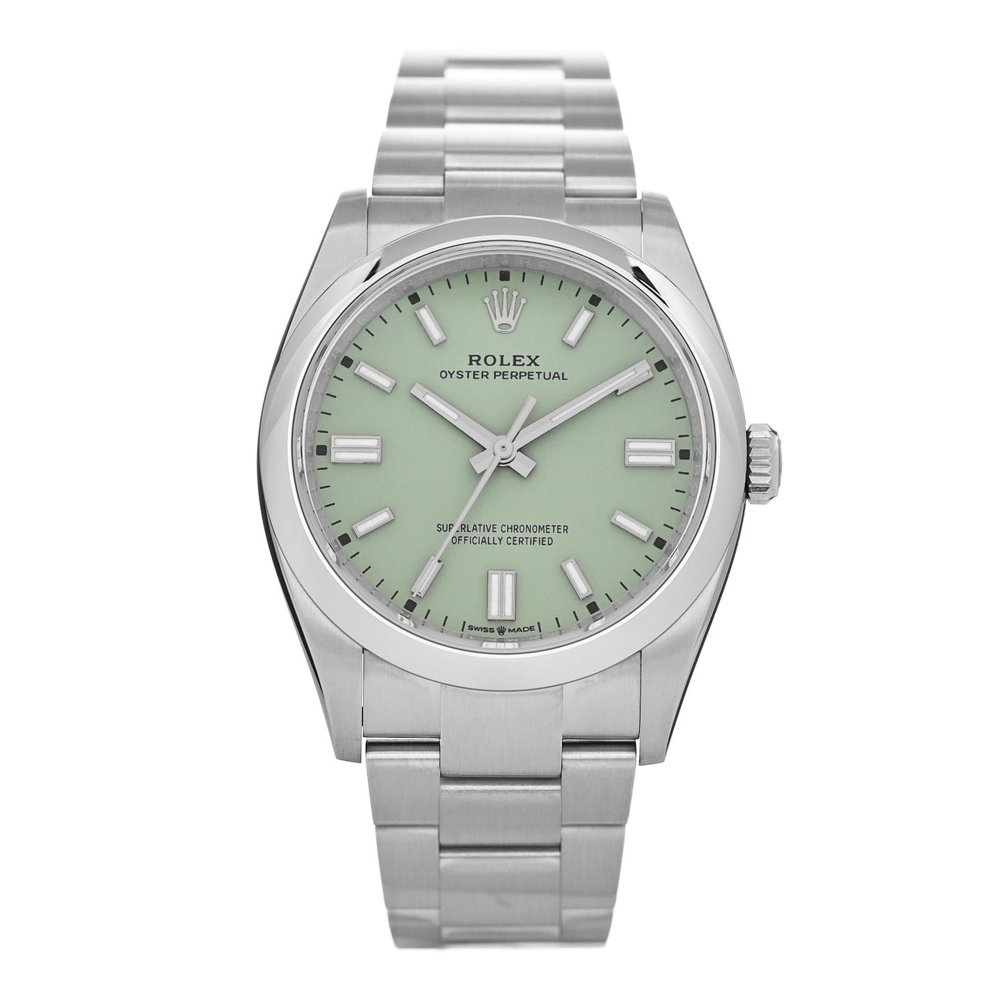 Stainless Steel 36mm Oyster Perpetual Watch Pistachio 126000