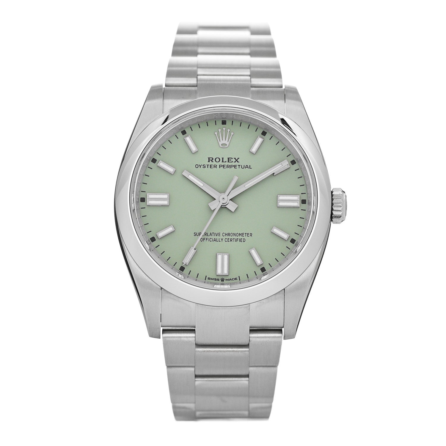 Rolex Stainless Steel 36mm Oyster Perpetual Watch Pistachio 126000 1 of 5