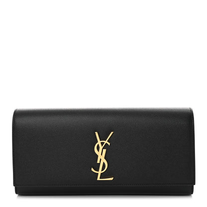 Saint Laurent Grain De Poudre Monogram Cassandre Clutch  Black 1 of 11