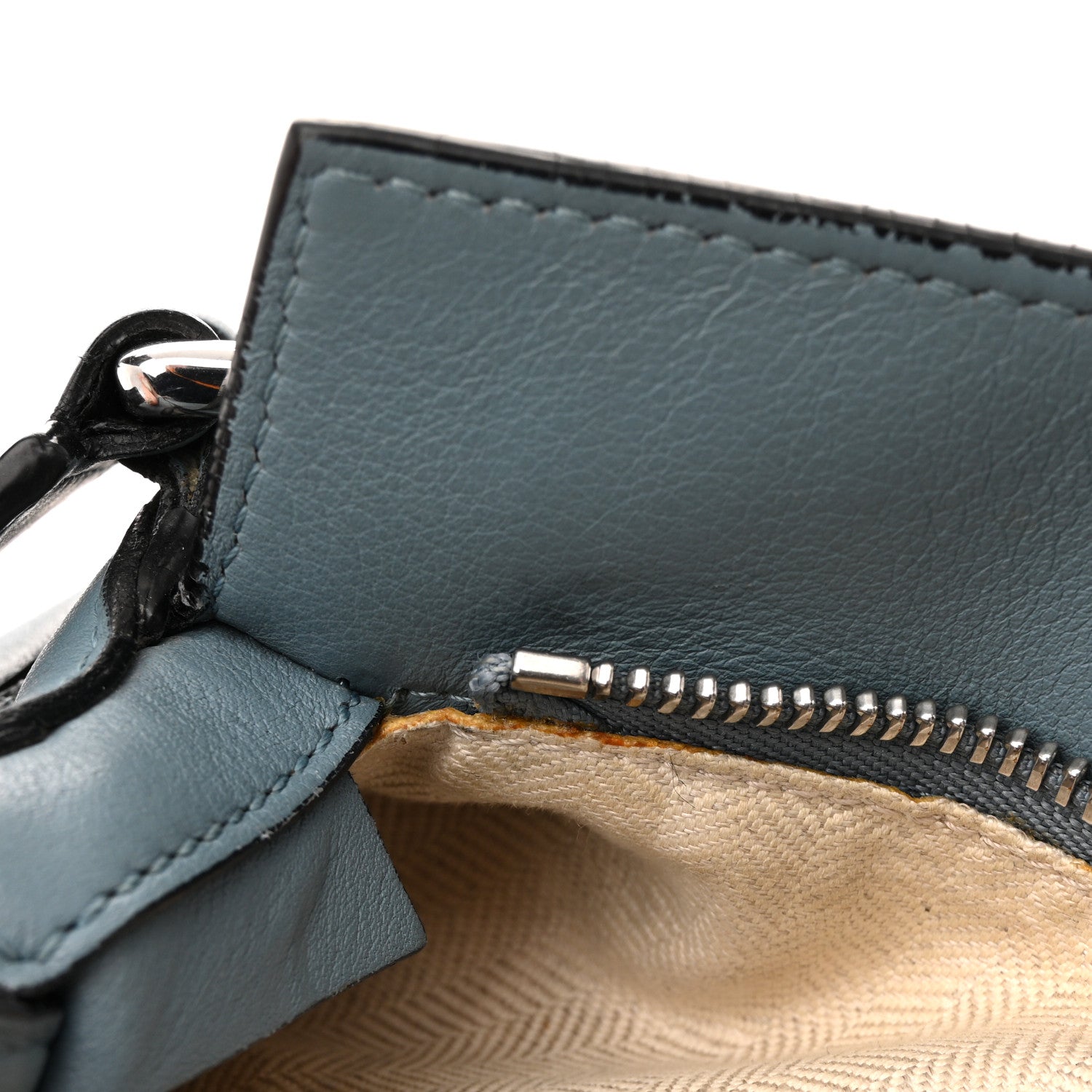 Loewe Calfskin Small Puzzle Bag Stone Blue 12 of 15