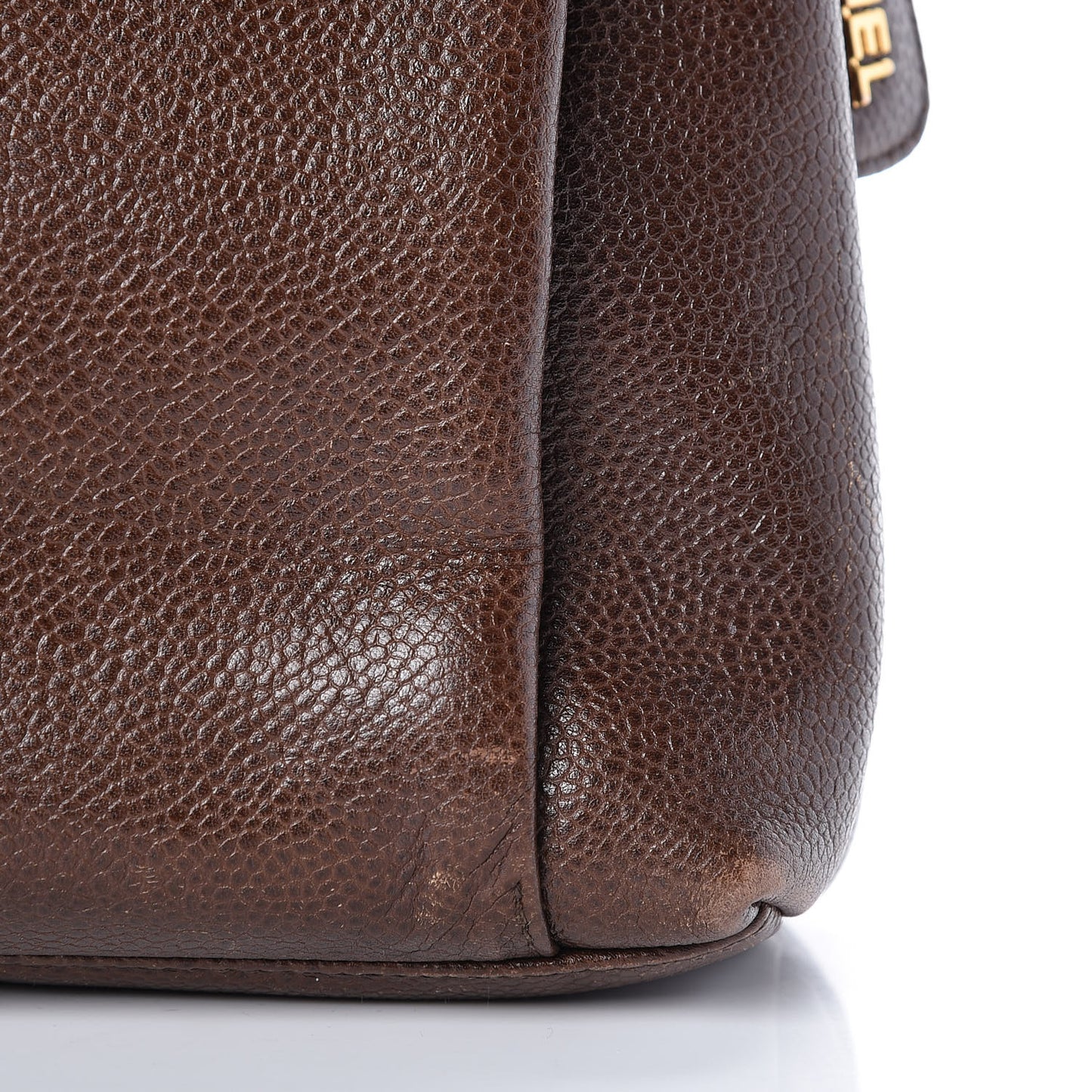 Caviar Flap Shoulder Bag Brown