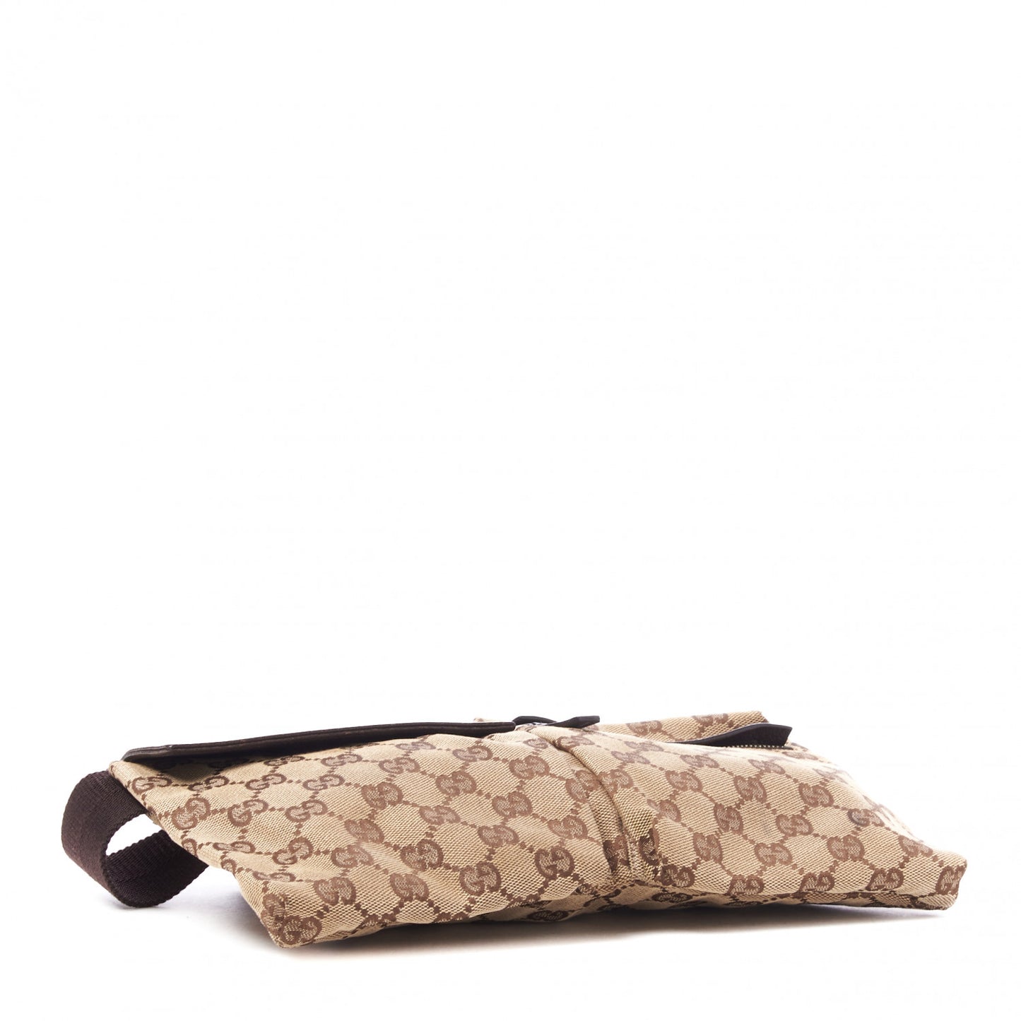 GG Monogram Double Pocket Belt Bag Dark Brown