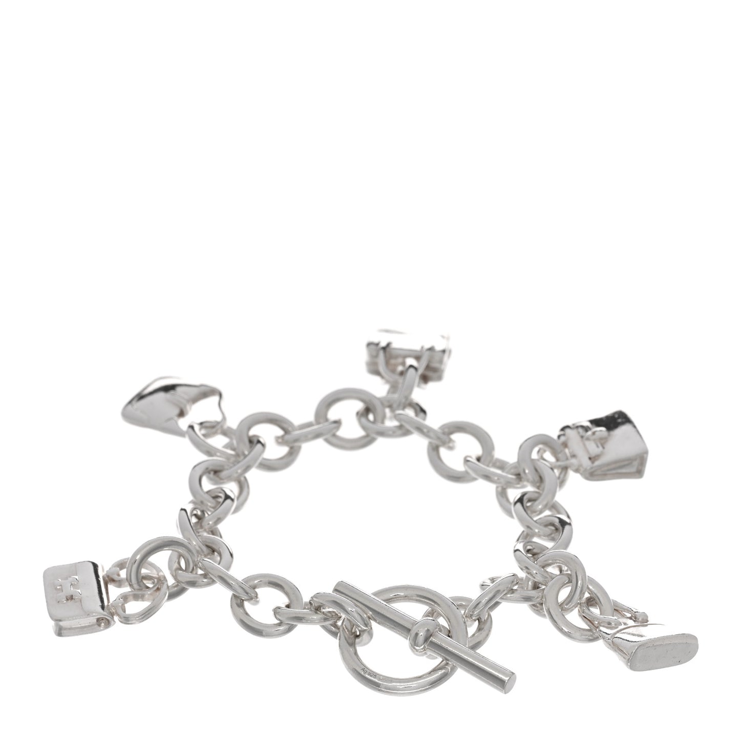 Sterling Silver Five Bags Amulette Charm Bracelet ST