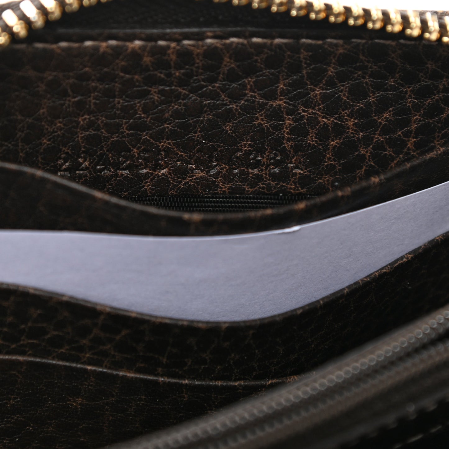 Monogram Calfskin Bamboo Tassel Zip Around Wallet Beige Ebony Chocolate