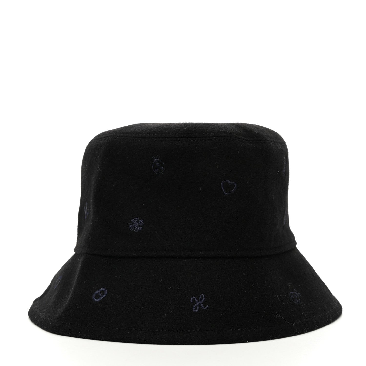 Hermes Cashmere Debbie Charms Bucket Hat 58 Black 6 of 8