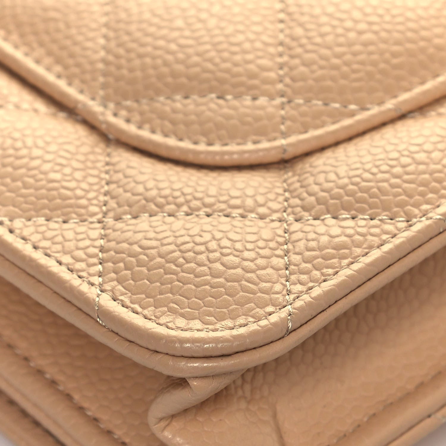 Chanel Caviar Quilted Wallet On Chain WOC Beige 12 of 16