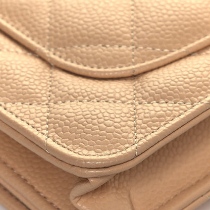 Chanel Caviar Quilted Wallet On Chain WOC Beige 12 of 16