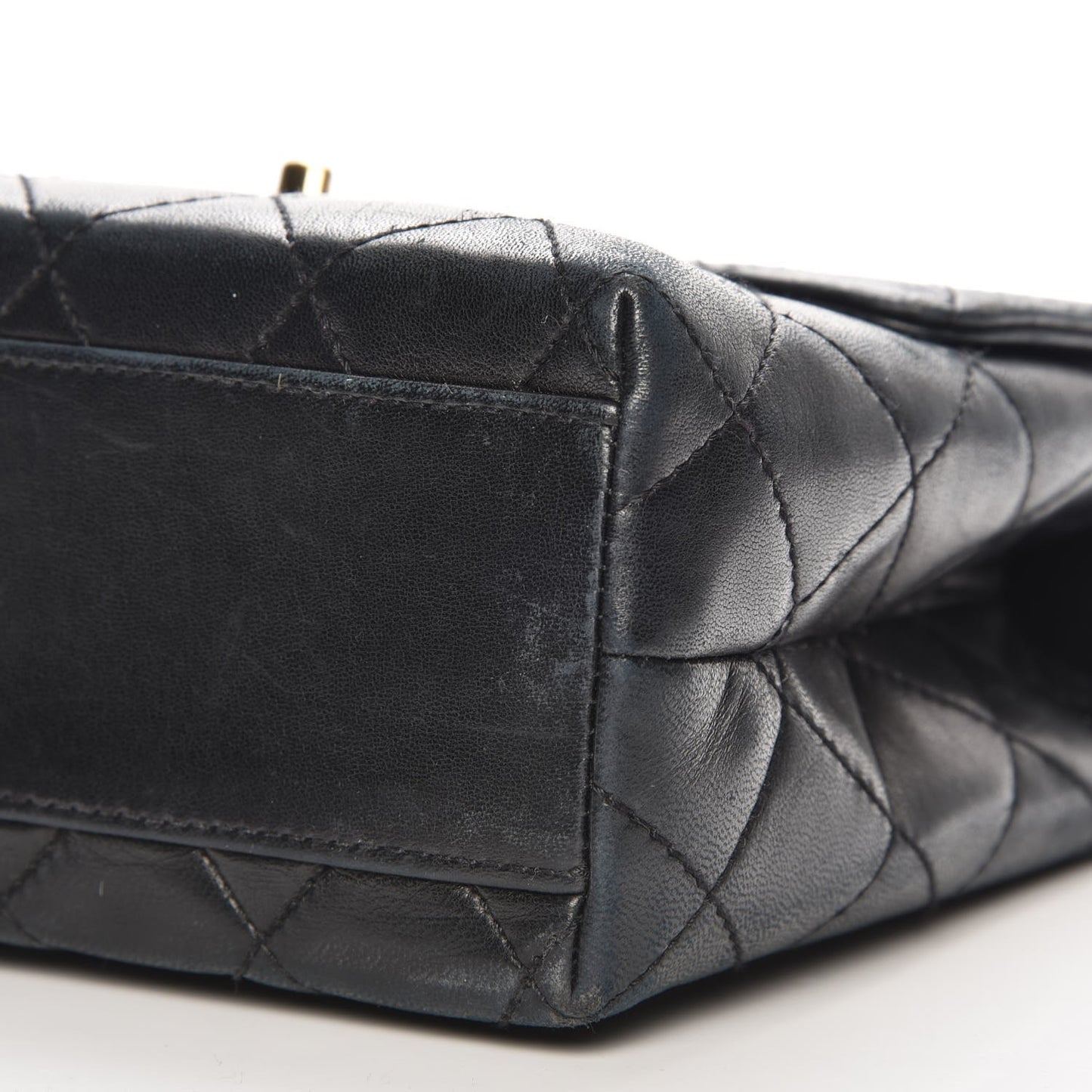 Lambskin Quilted Medium Kelly Flap Bag Black