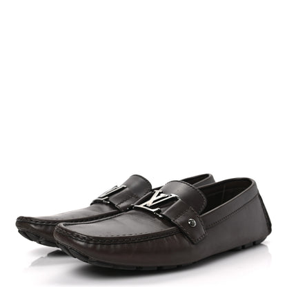 Louis Vuitton Calfskin Mens Monte Carlo Car Shoe Moccasin Loafers 8.5 Brown 3 of 9