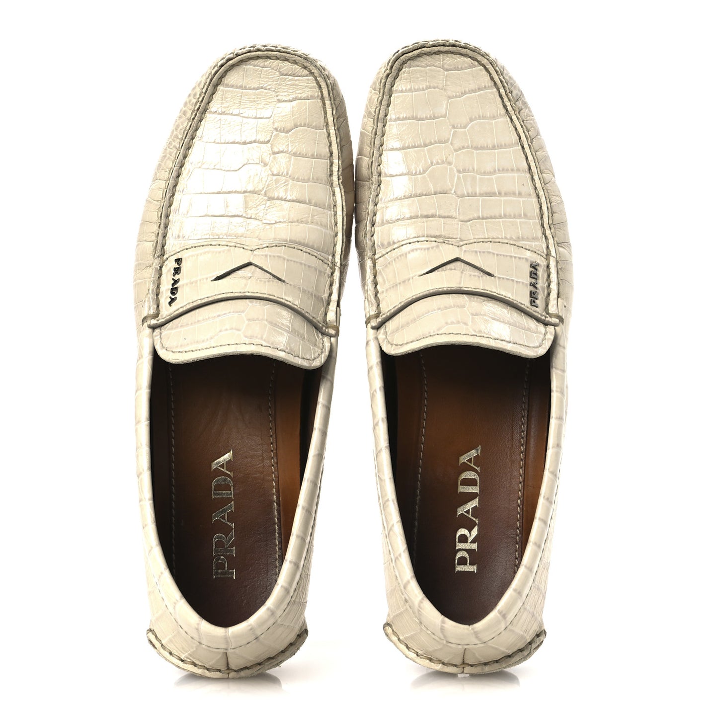Calfskin Crocodile Embossed Loafers Men's Driving Loafers 8 Cera