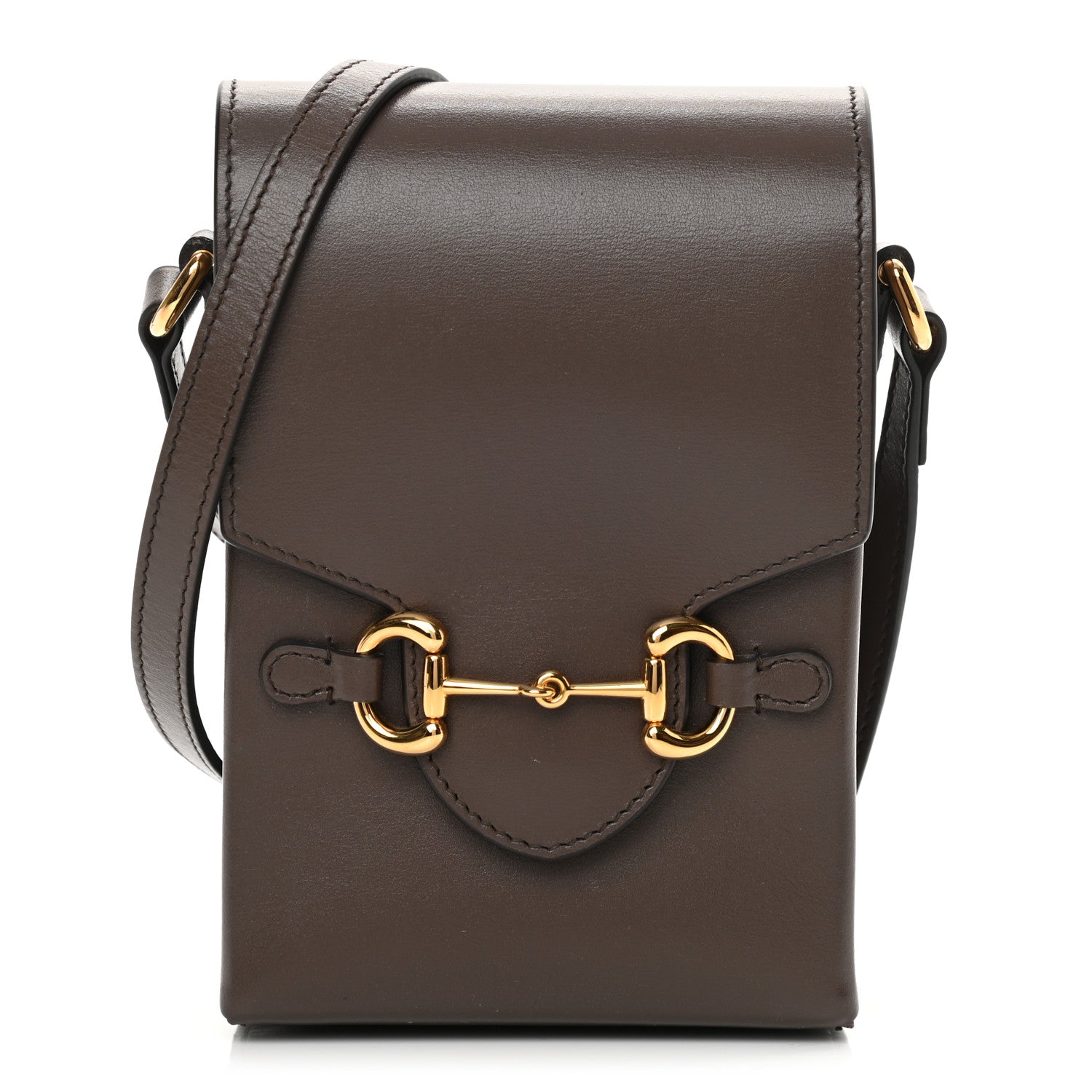 Gucci Boarded Plutone Calfskin Mini Horsebit 1955 Crossbody Bag New Acero 1 of 12