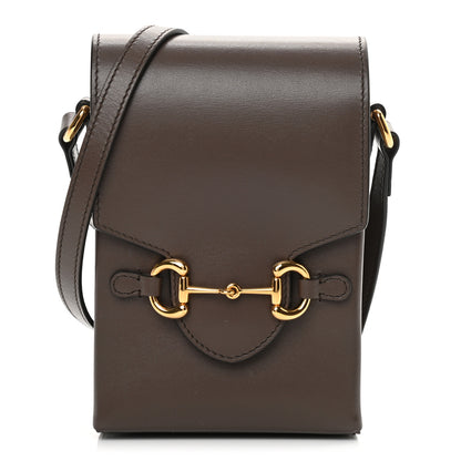 Gucci Boarded Plutone Calfskin Mini Horsebit 1955 Crossbody Bag New Acero 1 of 12