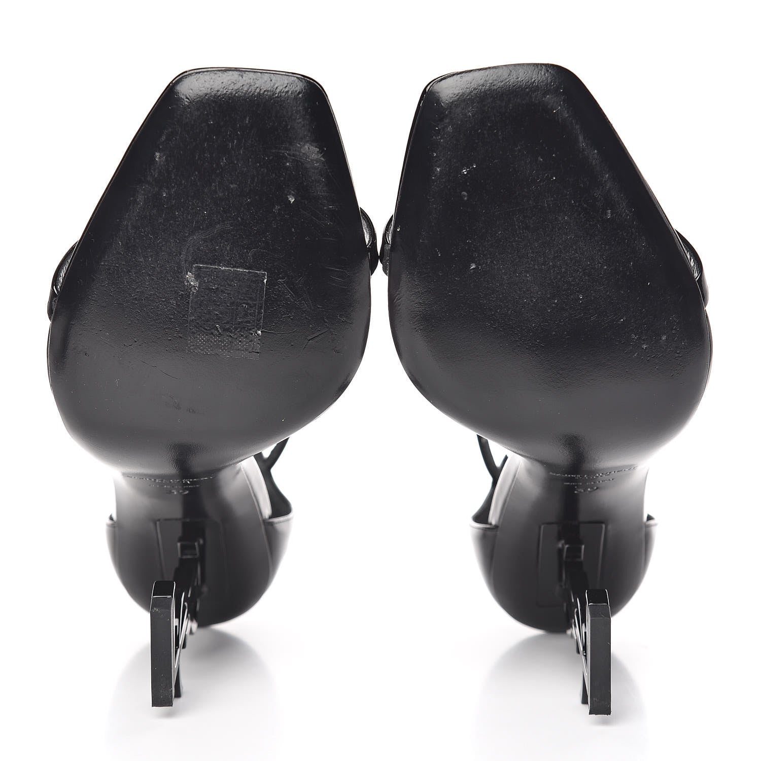 Saint Laurent Patent Calfskin Opyum Sandals 39 Black 10 of 10