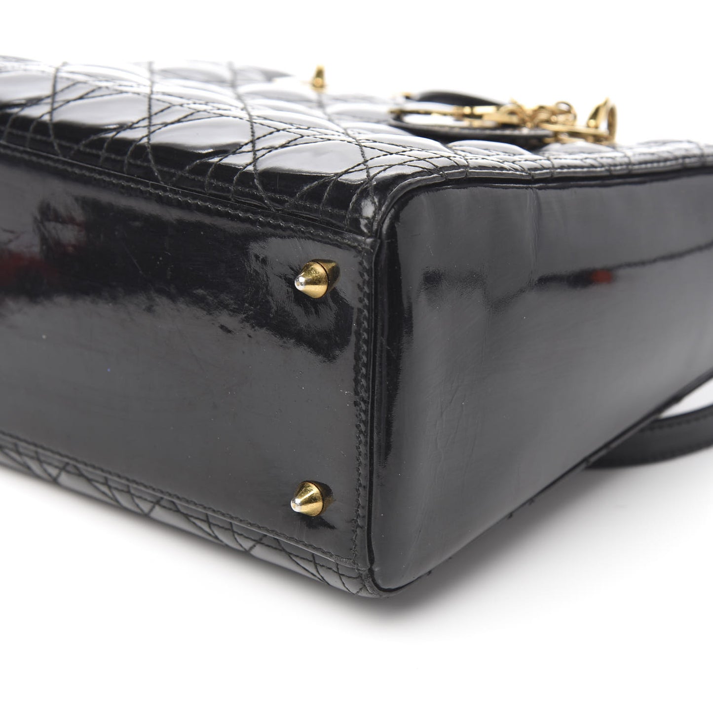 Patent Cannage Medium Lady Dior Black