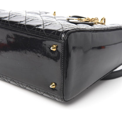 Christian Dior Patent Cannage Medium Lady Dior Black 9 of 11