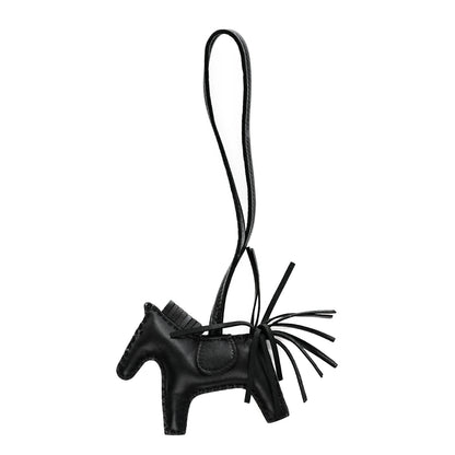 Hermes Milo Lambskin Grigri Rodeo Horse Bag Charm PM So Black 1 of 4
